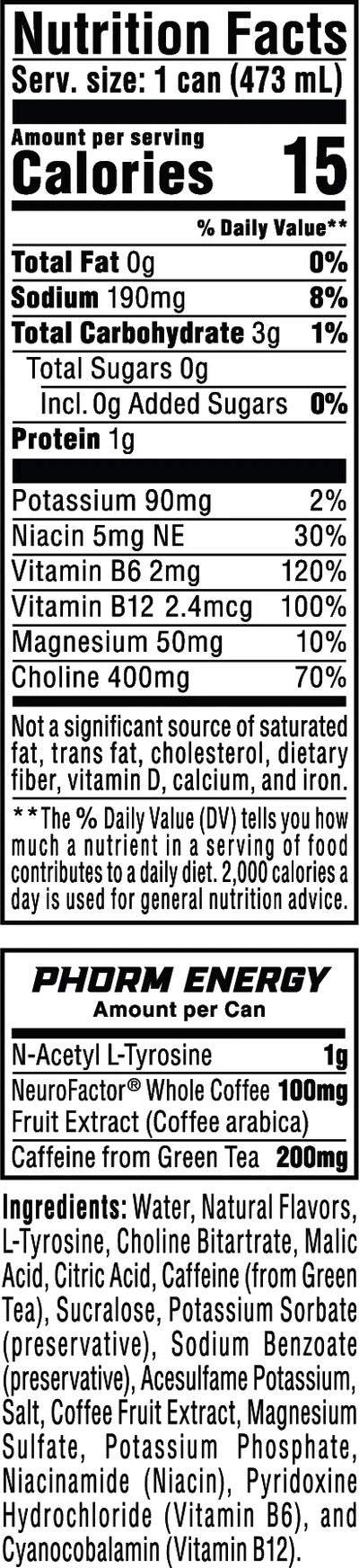 Phorm Energy 12-Pack Premium Sugar-Free Energy Drink