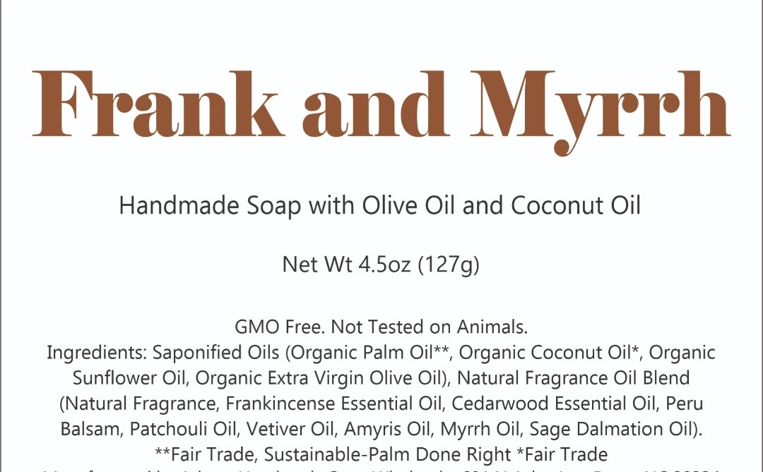 Frankincense and Murr Bar Soap