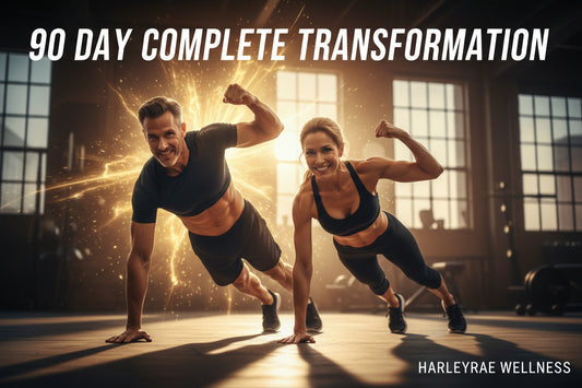 Healthy couple getting in shape with the  HarleyRae 90-day transformation program 