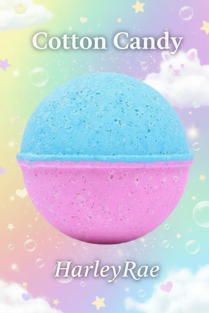 cotton candy blue and pink bath bomb by HarleyRae