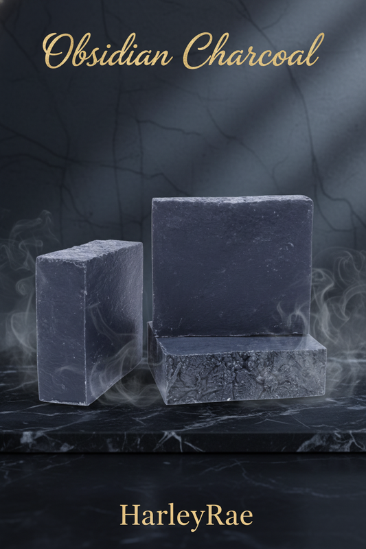 Three bars of Obsidian Charcoal soap by Harleyrae