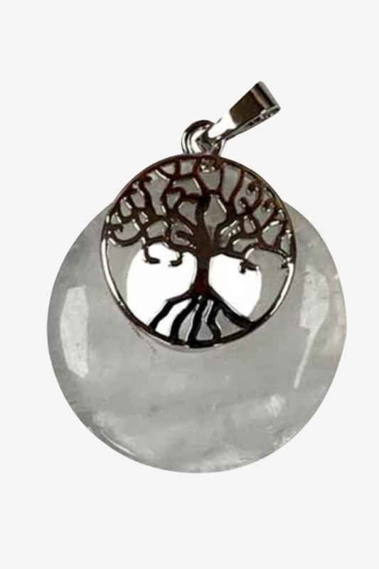 Clear Quartz with Tree of Life Pendant